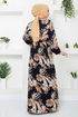 À Motifs Viscose Robe Numéro de pièce 2351BGS895-M Noir - Thumbnail
