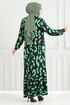 À Motifs Viscose Robe Numéro de pièce 820OZR1047-M Vert - Thumbnail