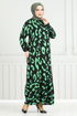 À Motifs Viscose Robe Numéro de pièce 820OZR1047-M Vert - Thumbnail
