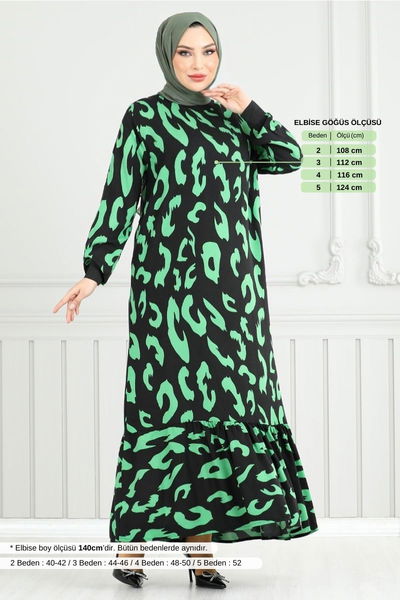 MRV O.Z.R. - À Motifs Viscose Robe Numéro de pièce 820OZR1047-M Vert - 352957