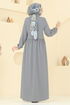 Abaya 0034BG354-MS Light Gray - Thumbnail