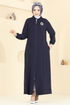 Abaya 003MR1078-MS Navy Blue - Thumbnail