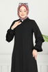 عباءة أسود 1205DLB1088-MS - Thumbnail