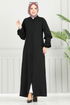 عباءة أسود 1205DLB1088-MS - Thumbnail