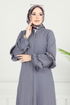 عباءة رمادي 1205DLB1088-MS - Thumbnail