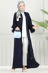 Abaya 1205DLB1088-MS Navy Blue - Thumbnail