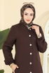 عباءة بني غامق 1981TRT545-MS - Thumbnail