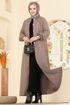 عباءة بيج غامق 1981TRT545-MS - Thumbnail
