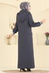 عباءة رمادي غامق 199TRT545-MS - Thumbnail