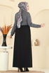 Abaya 2017FON792-MS Anthracite & Black - Thumbnail