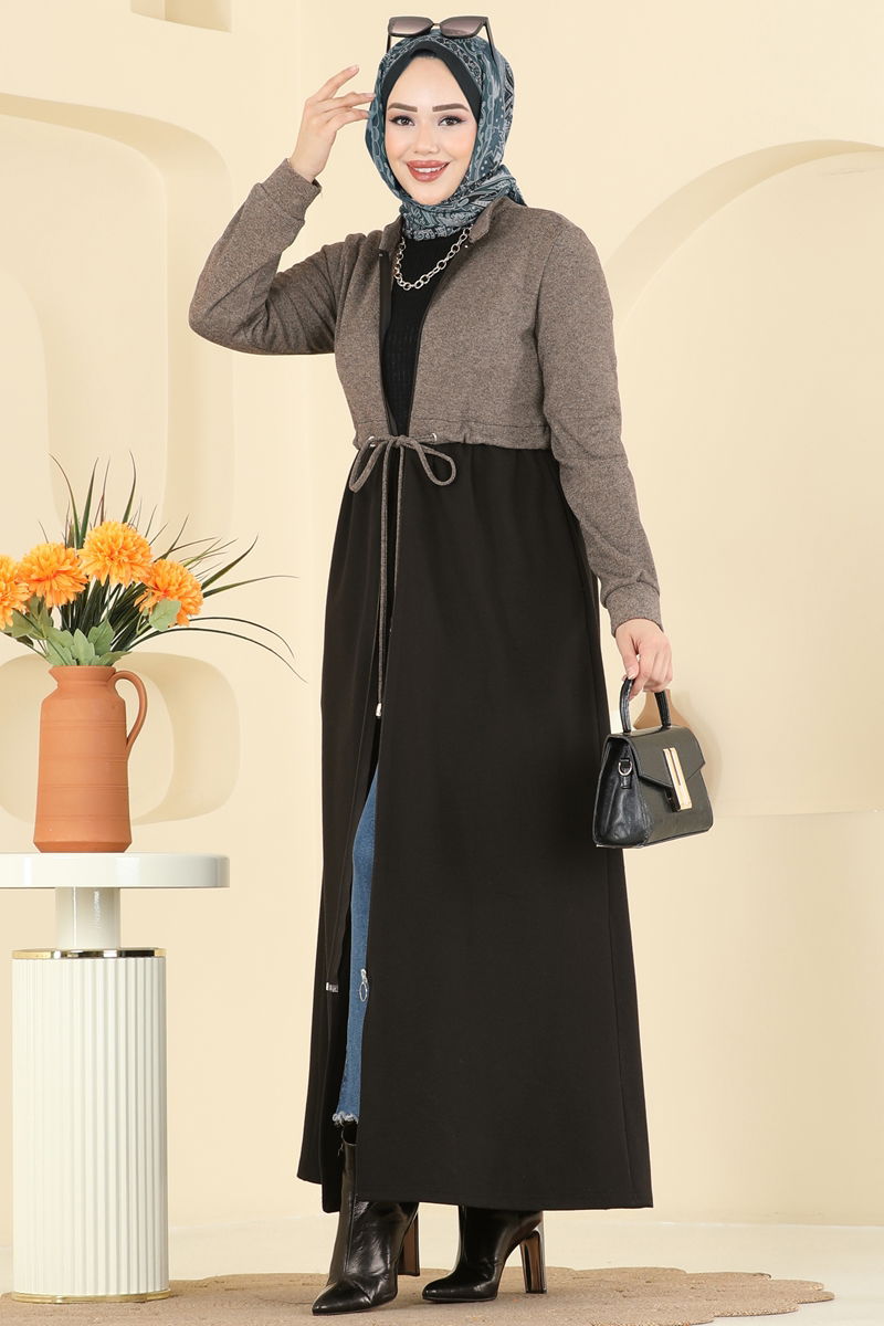 Abaya 2017FON792-MS Brown & Black