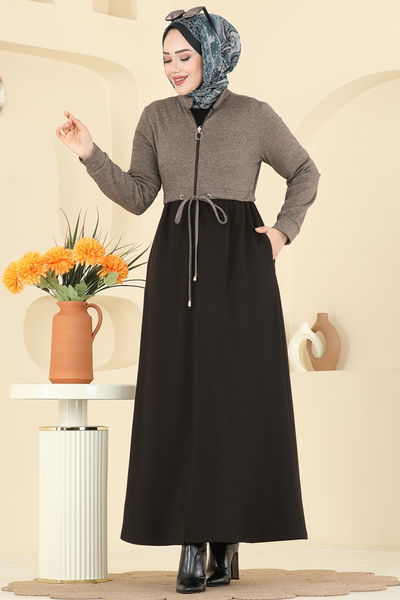 F.O.N. - عباءة بني وأسود 2017FON792-MS - 413870