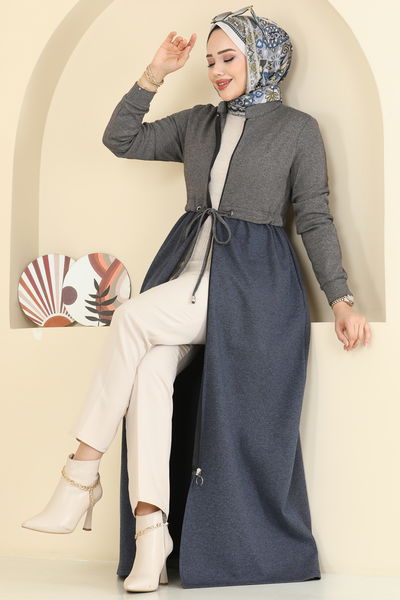 F.O.N. - Abaya 2017FON792-MS Navy Blue&Vision - 413877