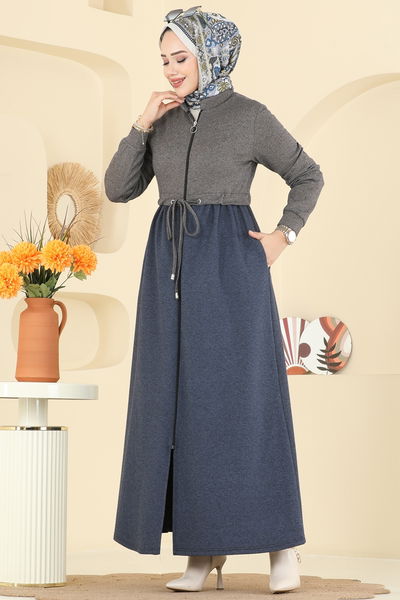 F.O.N. - Abaya 2017FON792-MS Navy Blue&Vision - 413878