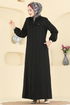 عباءة أسود 2154OZT1013-MS - Thumbnail