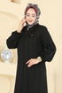 عباءة أسود 2154OZT1013-MS - Thumbnail