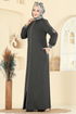عباءة رمادي غامق 2252OZT1013-MS - Thumbnail
