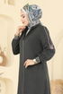 عباءة رمادي غامق 2252OZT1013-MS - Thumbnail