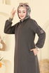 عباءة بيج غامق 2252OZT1013-MS - Thumbnail