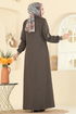 عباءة بيج غامق 2252OZT1013-MS - Thumbnail