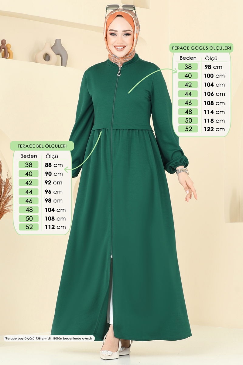 عباءة زيتي 23002UKB139-MS