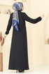 عباءة أسود 23006UKB139-MS - Thumbnail