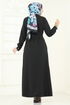 Abaya 23021UKB139-MS Black - Thumbnail