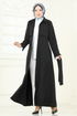 عباءة أسود 23021UKB139-MS - Thumbnail