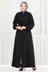 عباءة أسود 23024UKB139-MS - Thumbnail