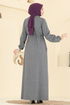 عباءة رمادي 24013UKB139-MS - Thumbnail