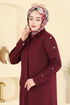 Abaya 24014UKB139-MS Burgundy - Thumbnail