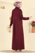 Abaya 24014UKB139-MS Burgundy - Thumbnail