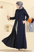 Abaya 24014UKB139-MS Navy Blue - Thumbnail