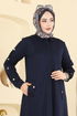 Abaya 24014UKB139-MS Navy Blue - Thumbnail