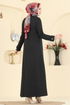 عباءة أسود 24025UKB139-MS - Thumbnail