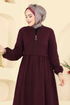 Abaya 24083UKBK1160-MS Burgundy - Thumbnail