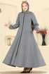 عباءة رمادي 24091UKBK1161-MS - Thumbnail