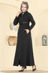 عباءة أسود 25014UKB139-MS - Thumbnail