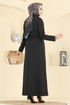 عباءة أسود 25014UKB139-MS - Thumbnail
