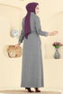 عباءة رمادي 25014UKB139-MS - Thumbnail