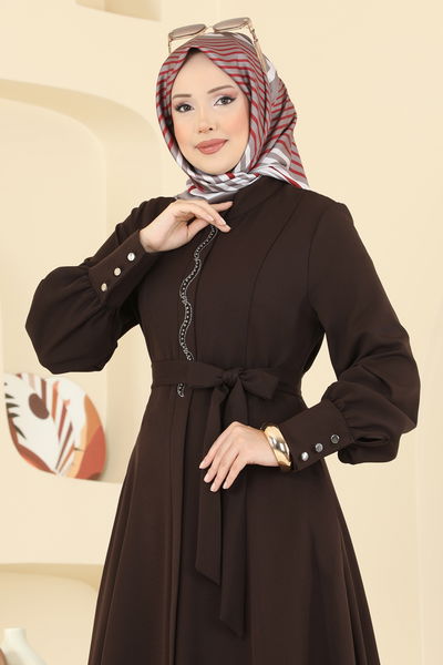 S.L. - عباءة بني غامق 2760SL432-MS - 414329