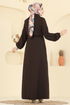 عباءة بني غامق 2783SL432-MS - Thumbnail
