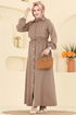 عباءة بيج غامق 2784SL432-MS - Thumbnail