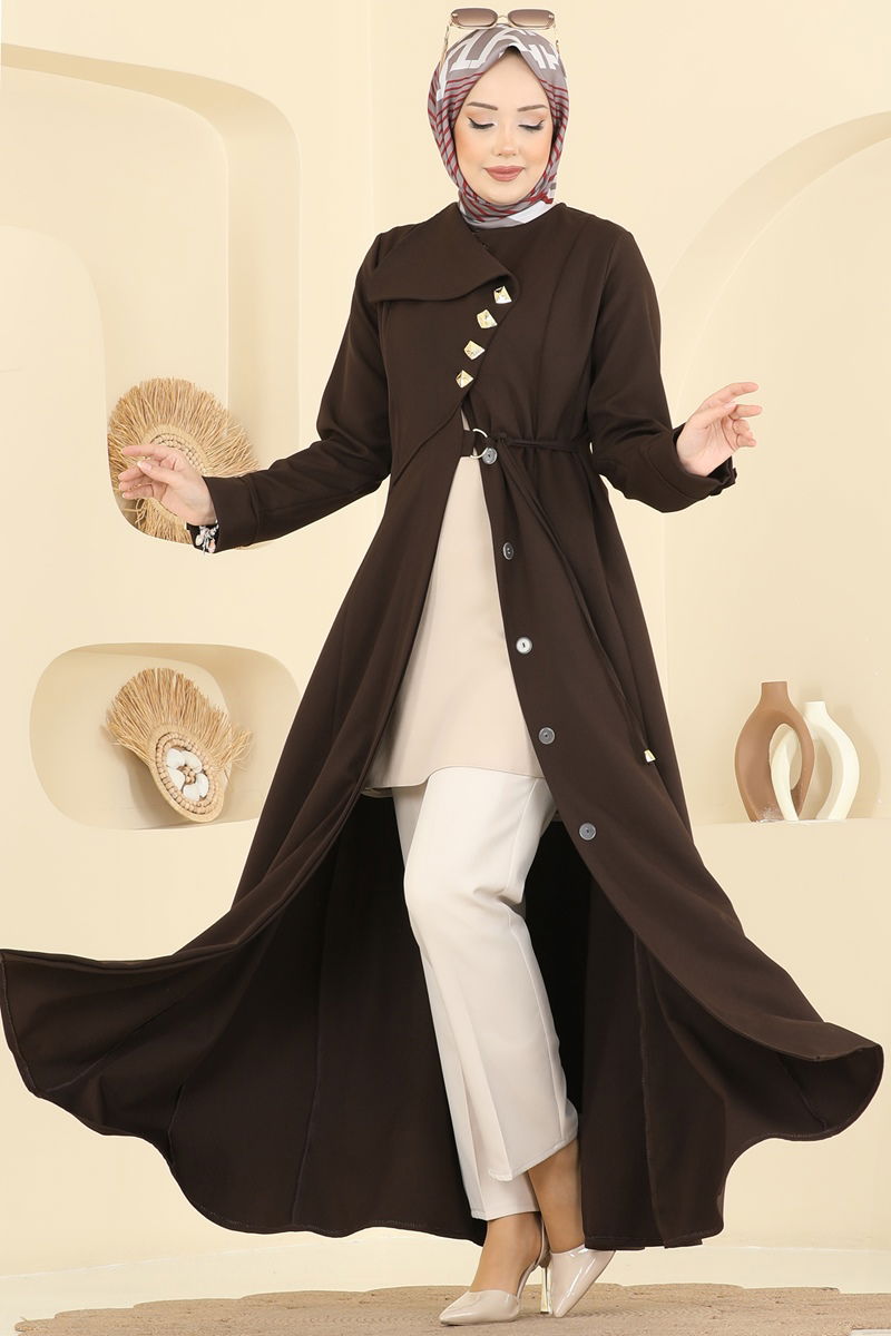 عباءة بني غامق 2791SL432-MS