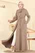 عباءة بيج غامق 2791SL432-MS - Thumbnail