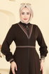 عباءة بني غامق 2801SL432-MS - Thumbnail