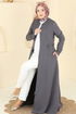 عباءة رمادي غامق 2803SL432-MS - Thumbnail