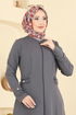 عباءة رمادي غامق 2803SL432-MS - Thumbnail