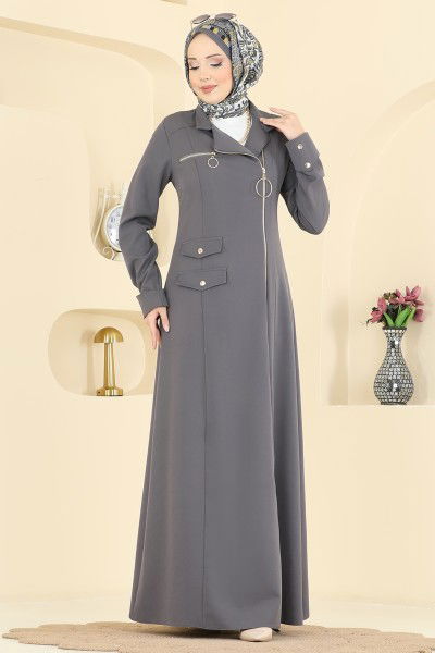 S.L. - عباءة رمادي غامق 2809SL432-MS