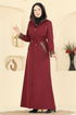 Abaya 2836ASMK1074-MS Burgundy - Thumbnail